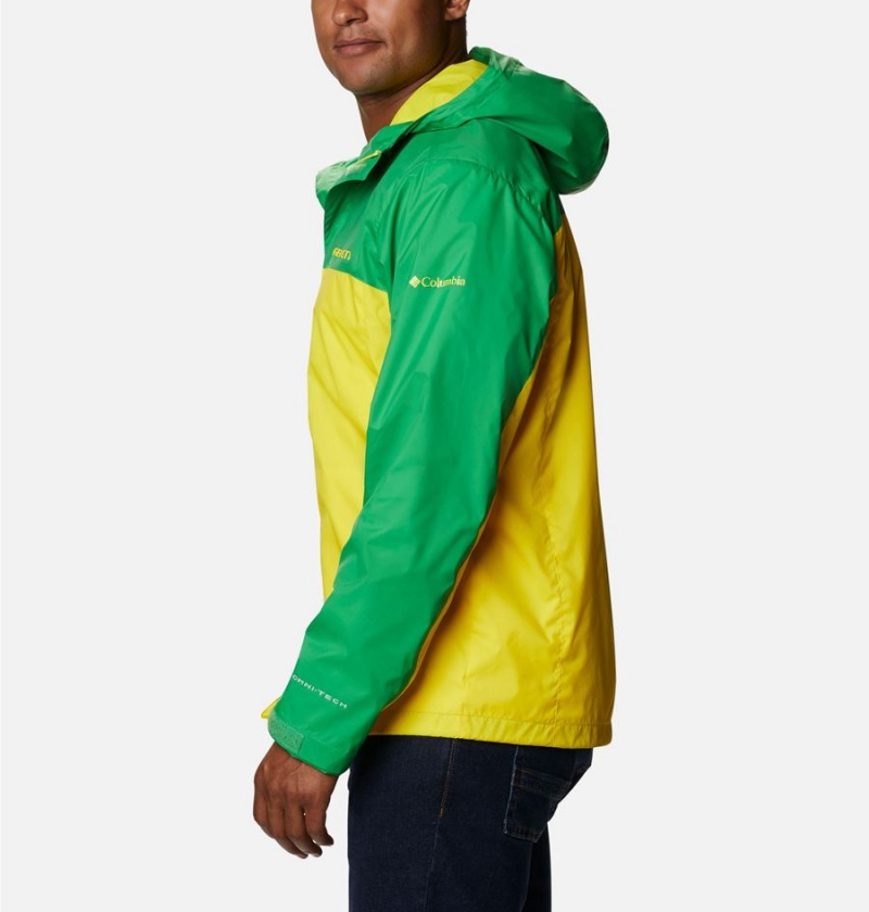 Yellow Men's Columbia Collegiate Glennaker Storm - Oregon Rain Jacket | PSODZ-5741