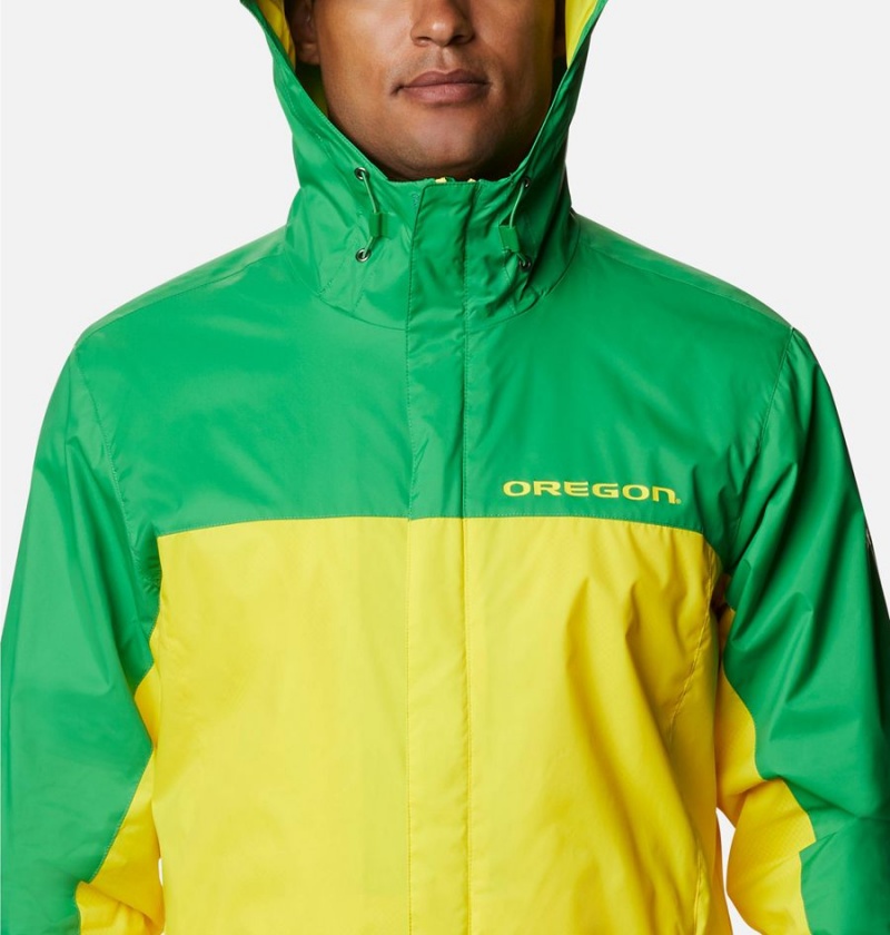 Yellow Men's Columbia Collegiate Glennaker Storm - Oregon Rain Jacket | PSODZ-5741