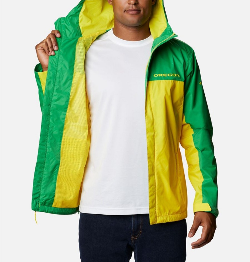 Yellow Men's Columbia Collegiate Glennaker Storm - Oregon Rain Jacket | PSODZ-5741