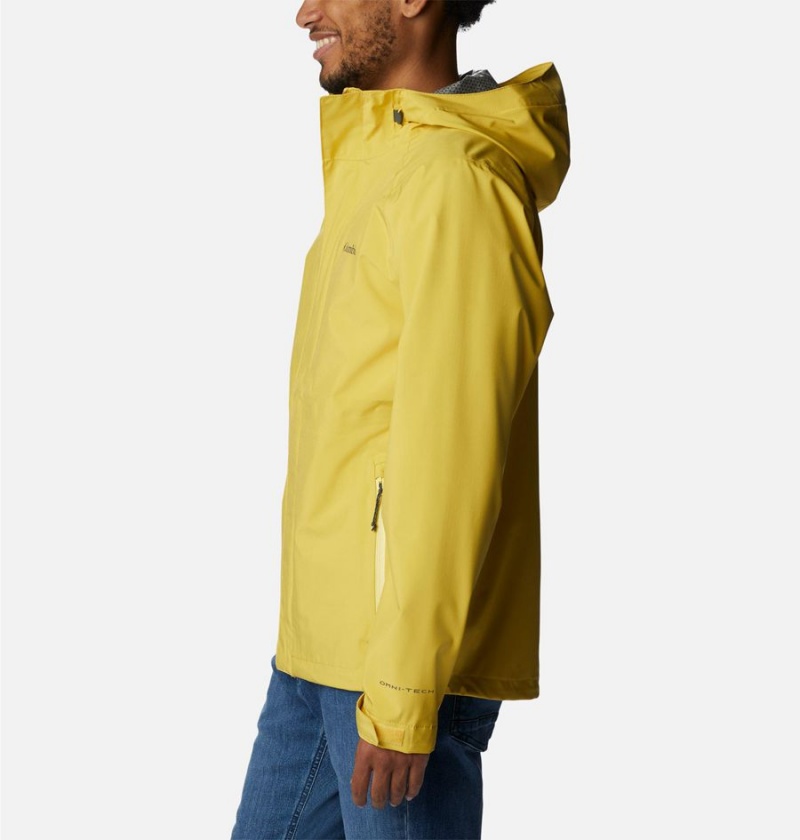 Yellow Men's Columbia Earth Explorer Shell Rain Jacket | PTHBU-3072