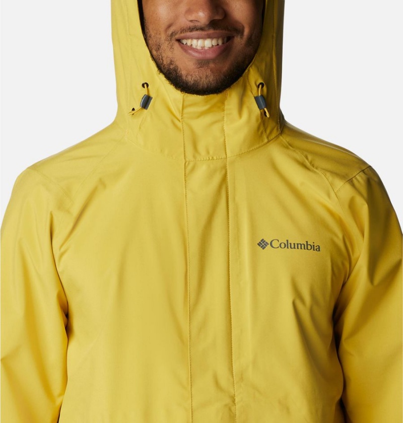 Yellow Men's Columbia Earth Explorer Shell Rain Jacket | PTHBU-3072