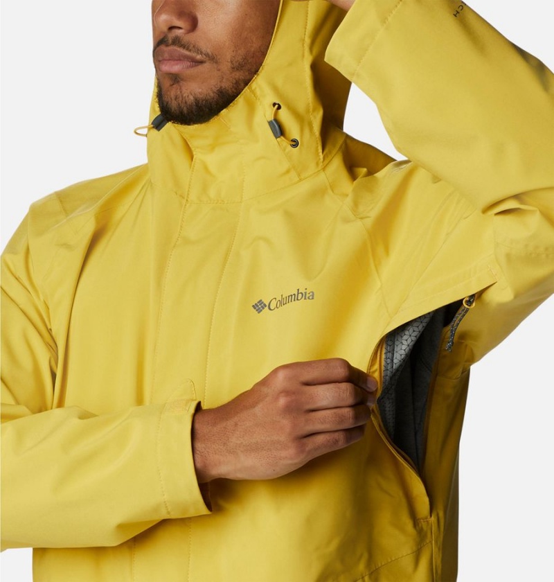 Yellow Men's Columbia Earth Explorer Shell Rain Jacket | PTHBU-3072