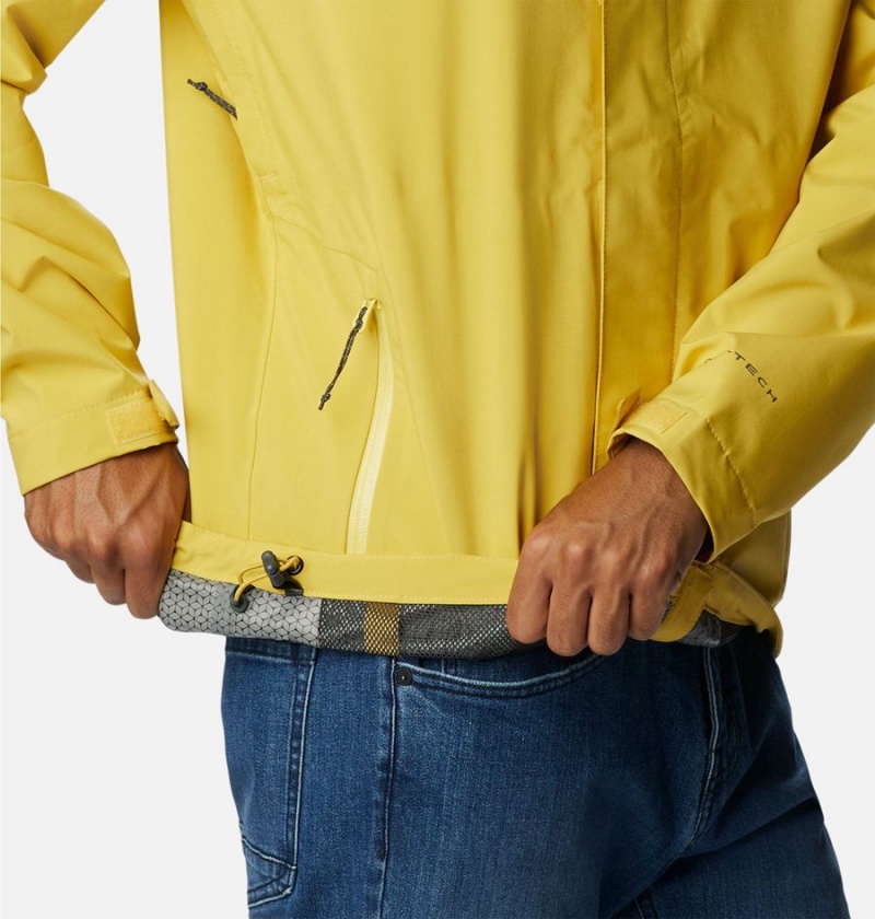 Yellow Men's Columbia Earth Explorer Shell Rain Jacket | PTHBU-3072