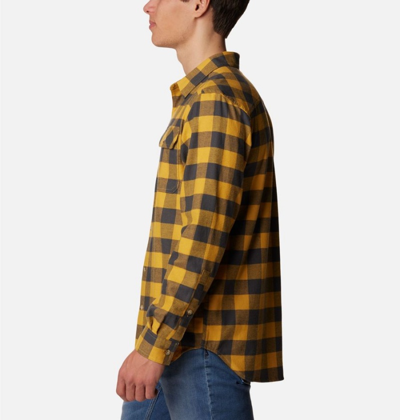 Yellow Men's Columbia Flare Gun Stretch Flannel Shirt | DKCTO-1069