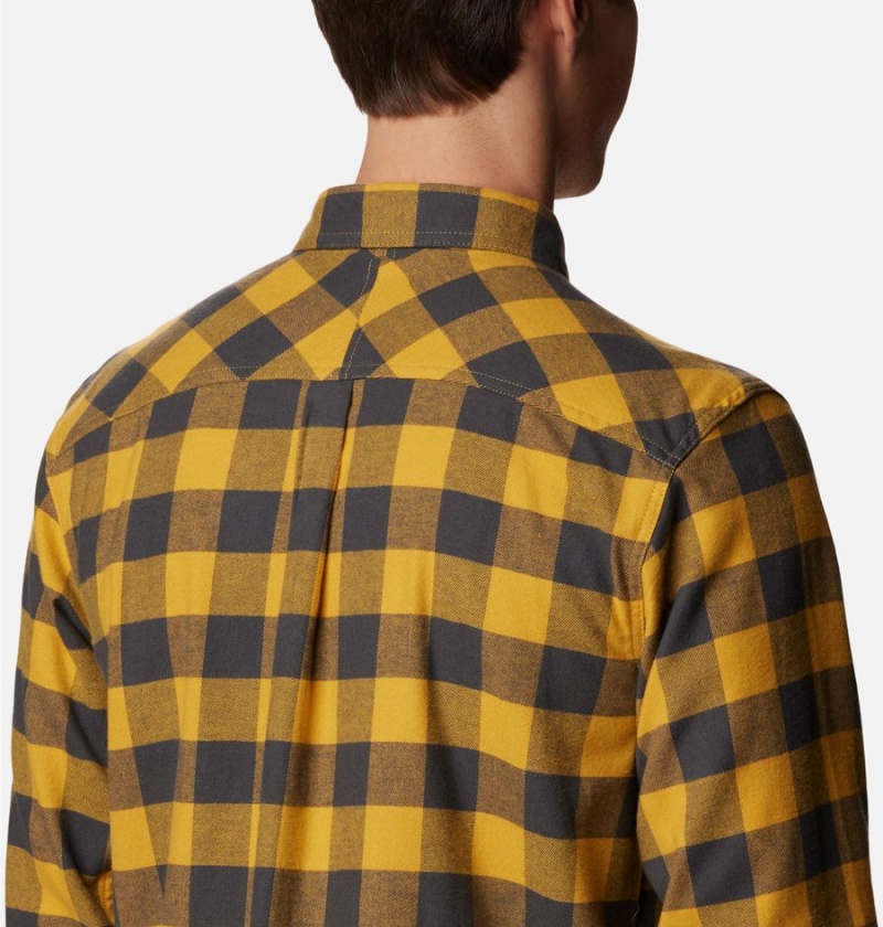 Yellow Men's Columbia Flare Gun Stretch Flannel Shirt | DKCTO-1069