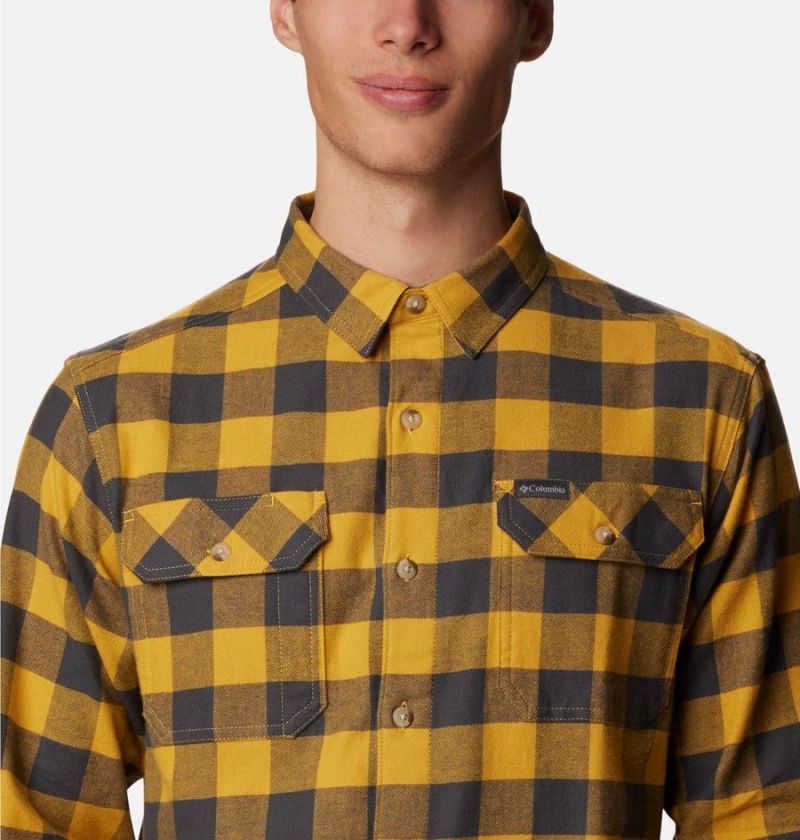 Yellow Men's Columbia Flare Gun Stretch Flannel Shirt | DKCTO-1069