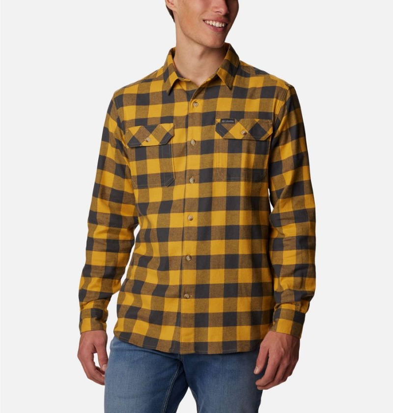 Yellow Men\'s Columbia Flare Gun Stretch Flannel Shirt | DKCTO-1069