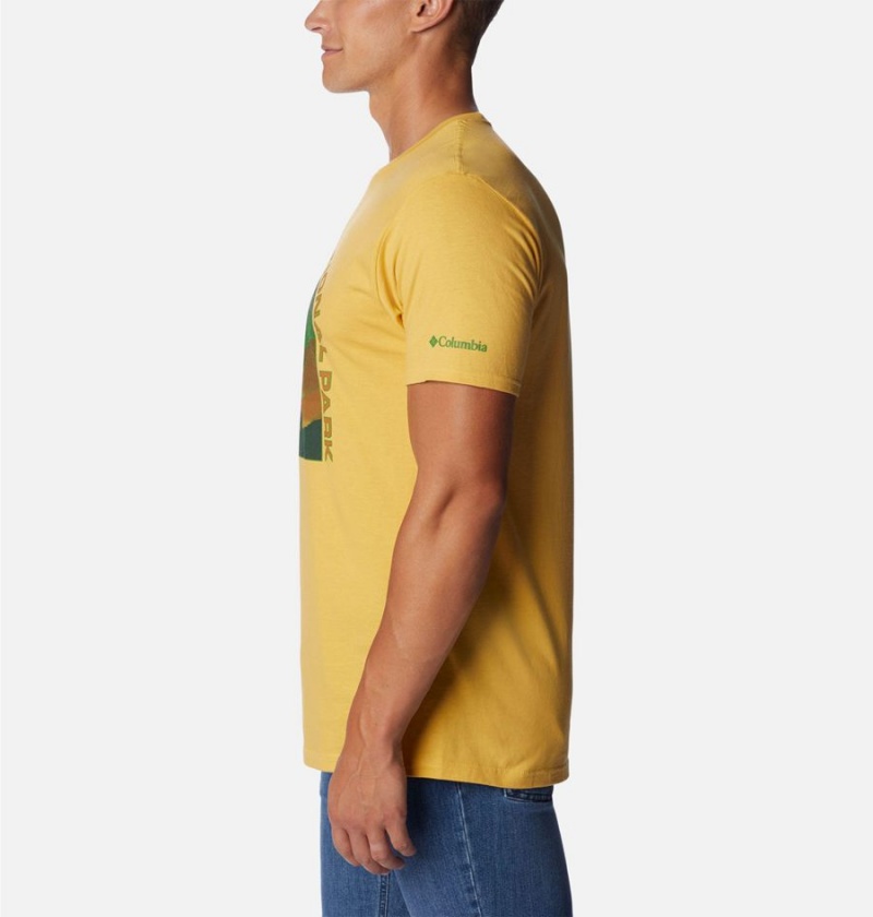 Yellow Men's Columbia Grand Canyon NP T-Shirt | MFYPU-8419