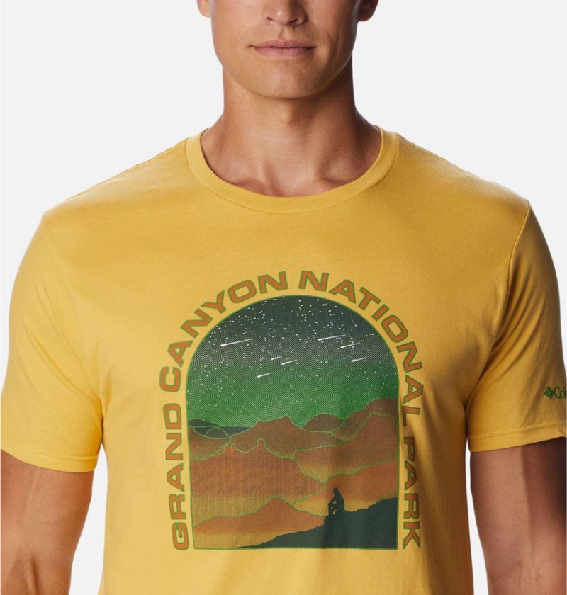 Yellow Men's Columbia Grand Canyon NP T-Shirt | MFYPU-8419