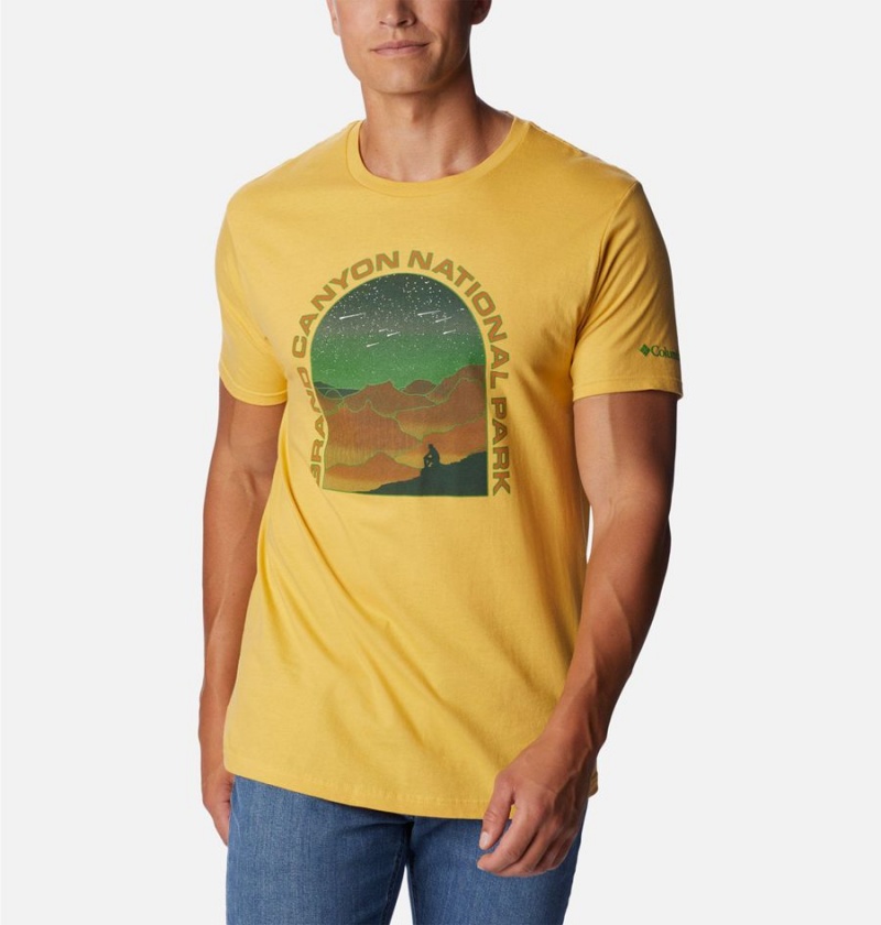 Yellow Men's Columbia Grand Canyon NP T-Shirt | MFYPU-8419