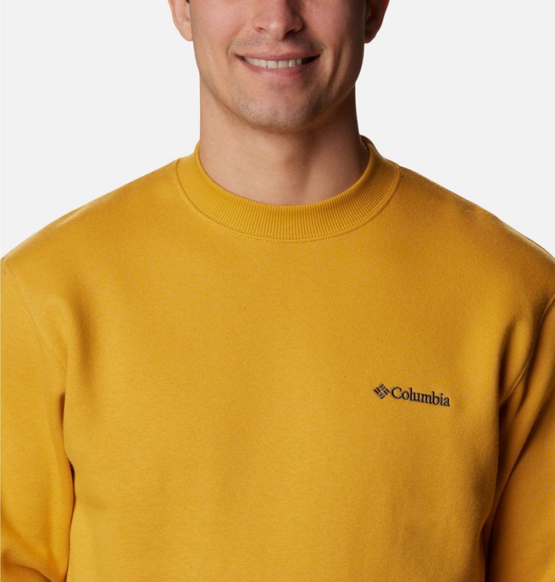 Yellow Men's Columbia Hart Mountain II Crew Sweatshirt | OWEVZ-0173