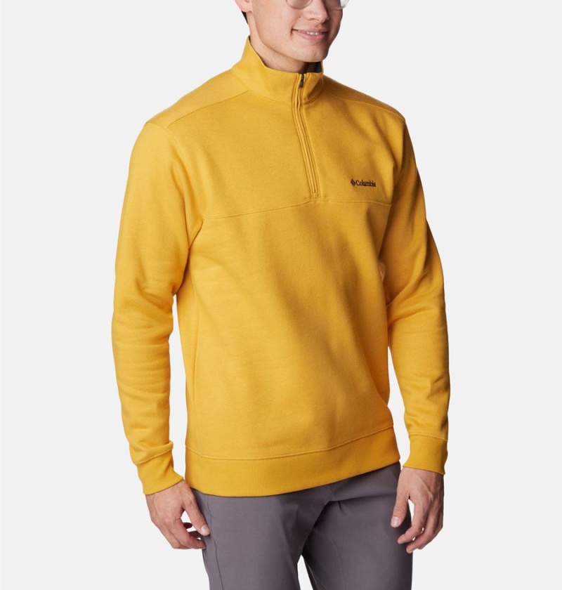 Yellow Men's Columbia Hart Mountain II Half Zip Sweatshirt | ZBOJL-4658