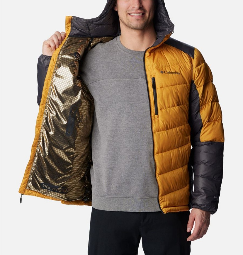 Yellow Men's Columbia Labyrinth Loop Omni Heat Infinity Hooded Insulated Puffer Jacket | FWMCN-1073