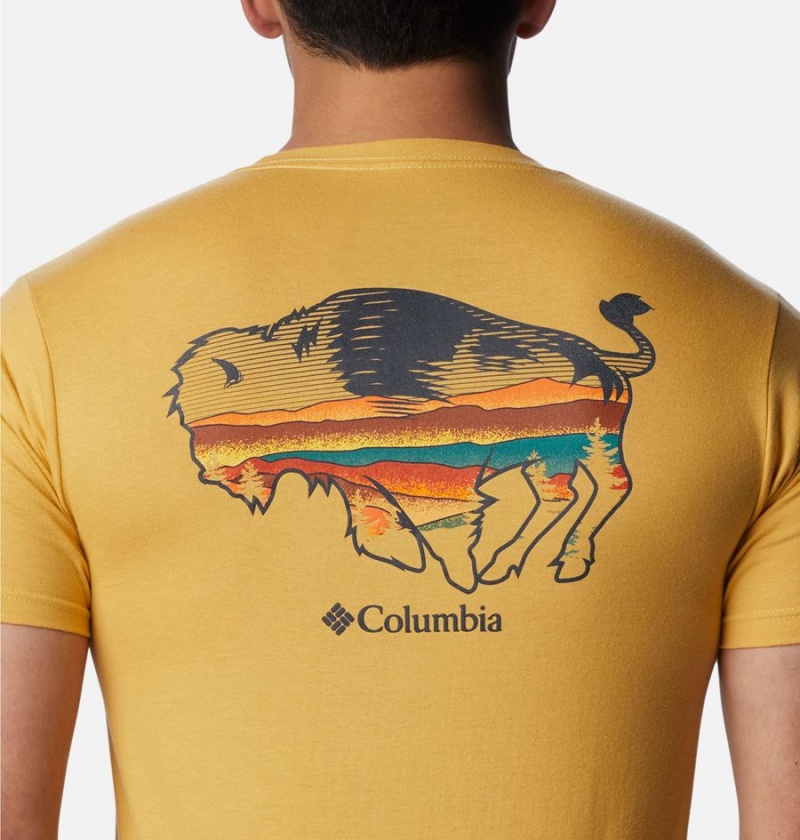 Yellow Men's Columbia Rusher Graphic T-Shirt | LMHRK-6294