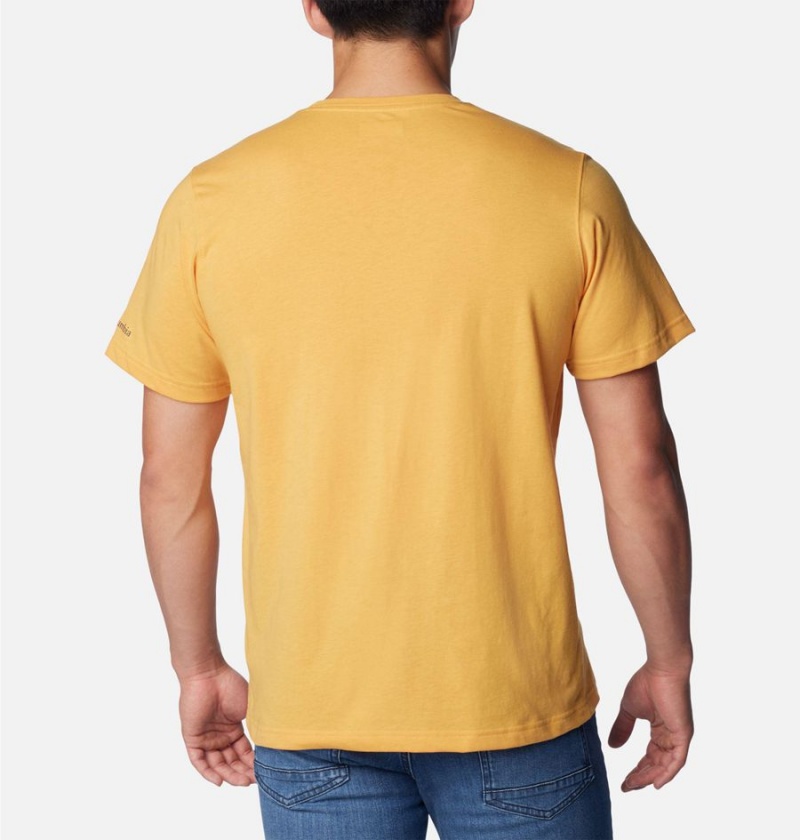 Yellow Men's Columbia Thistletown Hills Pocket T-Shirt | RXSNP-1509