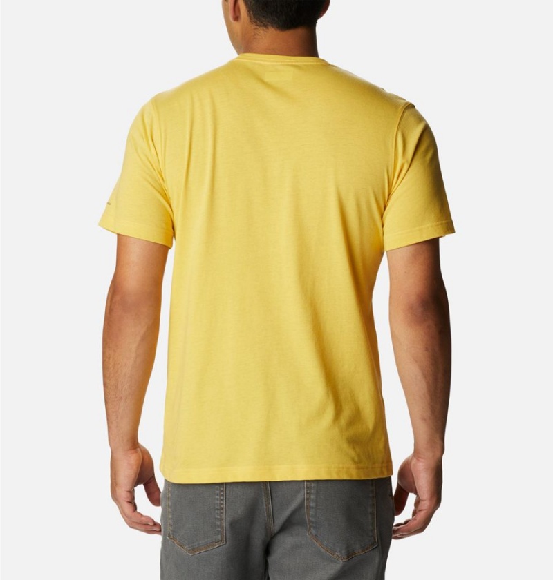 Yellow Men's Columbia Thistletown Hills Short Sleeve T-Shirt | FGXEK-8324