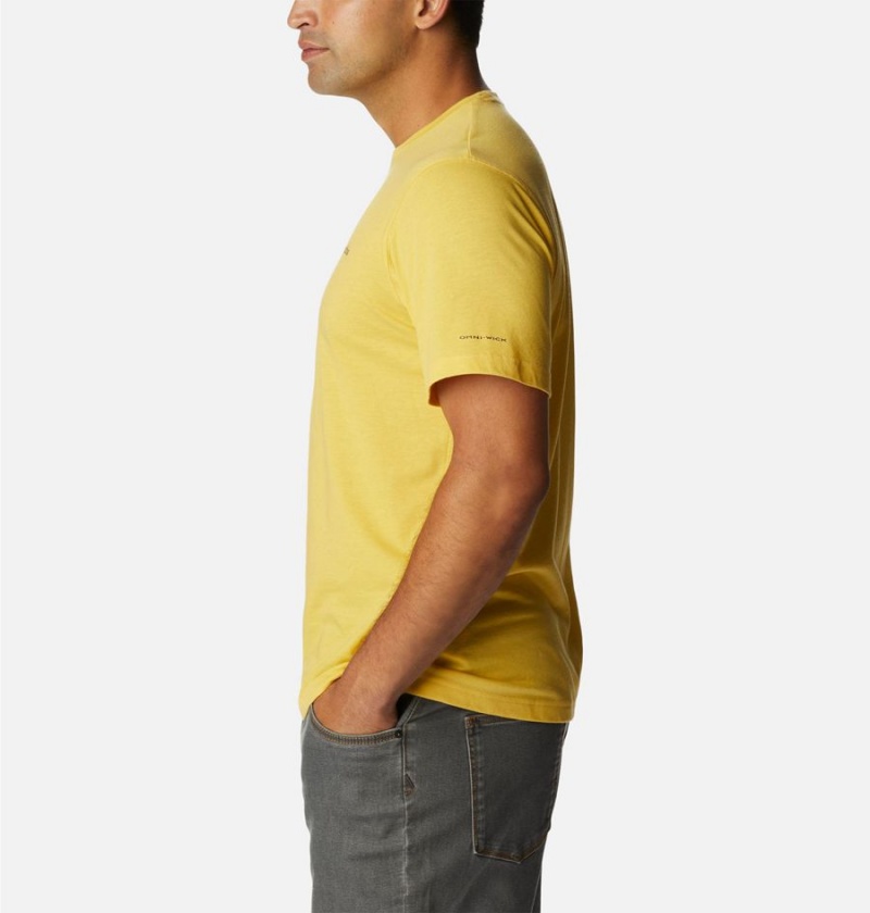 Yellow Men's Columbia Thistletown Hills Short Sleeve T-Shirt | FGXEK-8324