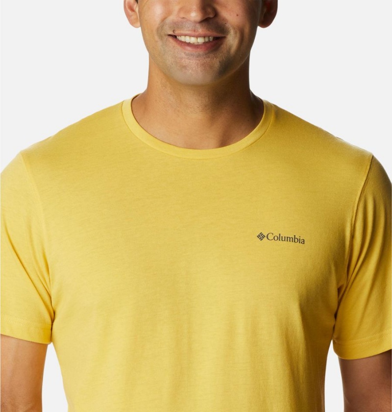 Yellow Men's Columbia Thistletown Hills Short Sleeve T-Shirt | FGXEK-8324