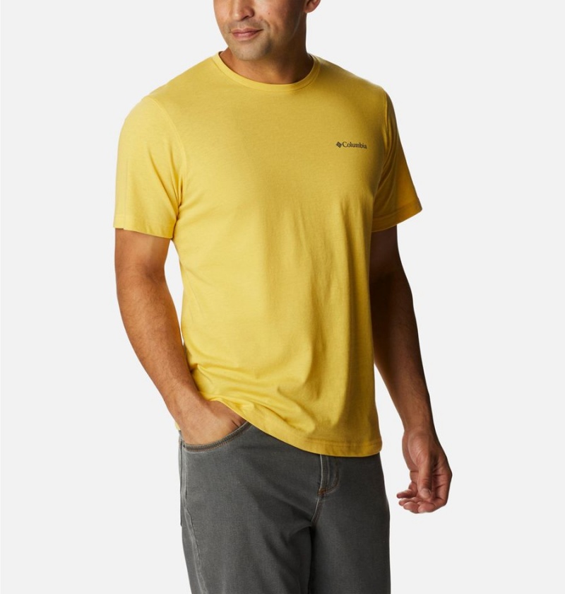 Yellow Men's Columbia Thistletown Hills Short Sleeve T-Shirt | FGXEK-8324