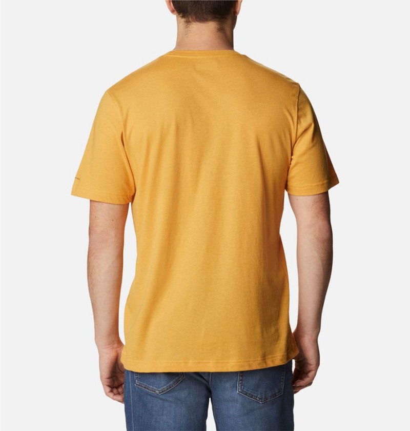 Yellow Men's Columbia Thistletown Hills Short Sleeve T-Shirt | DGIPF-3970