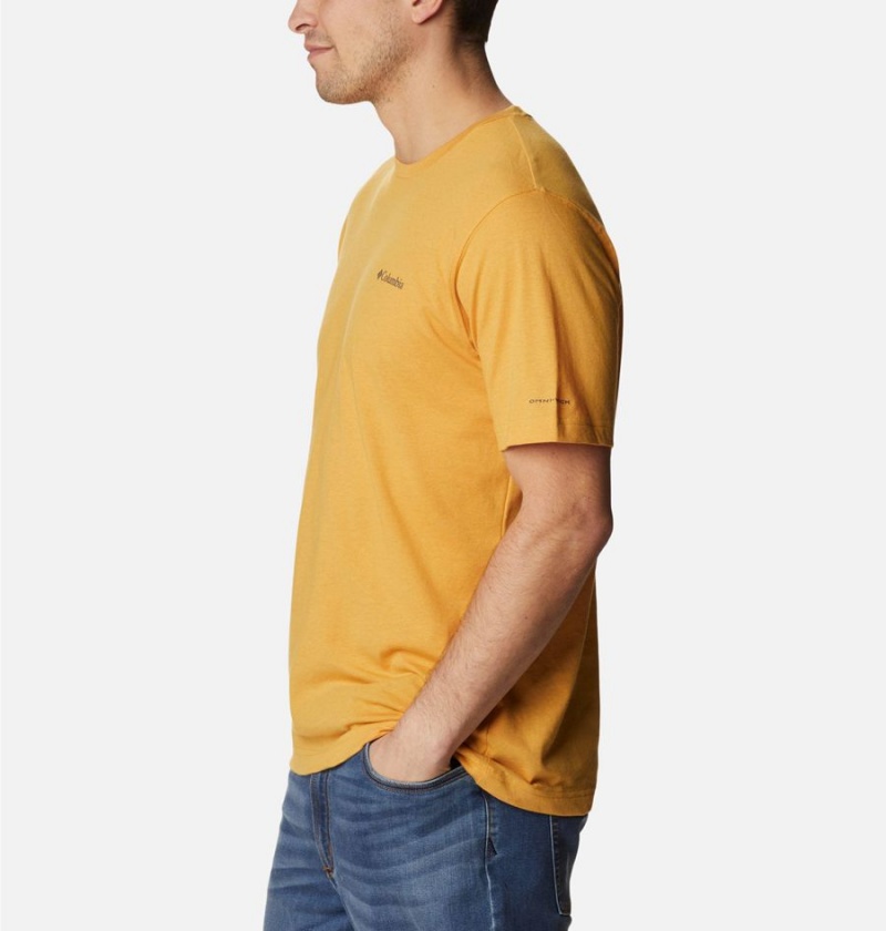 Yellow Men's Columbia Thistletown Hills Short Sleeve T-Shirt | DGIPF-3970