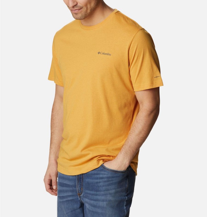 Yellow Men's Columbia Thistletown Hills Short Sleeve T-Shirt | DGIPF-3970