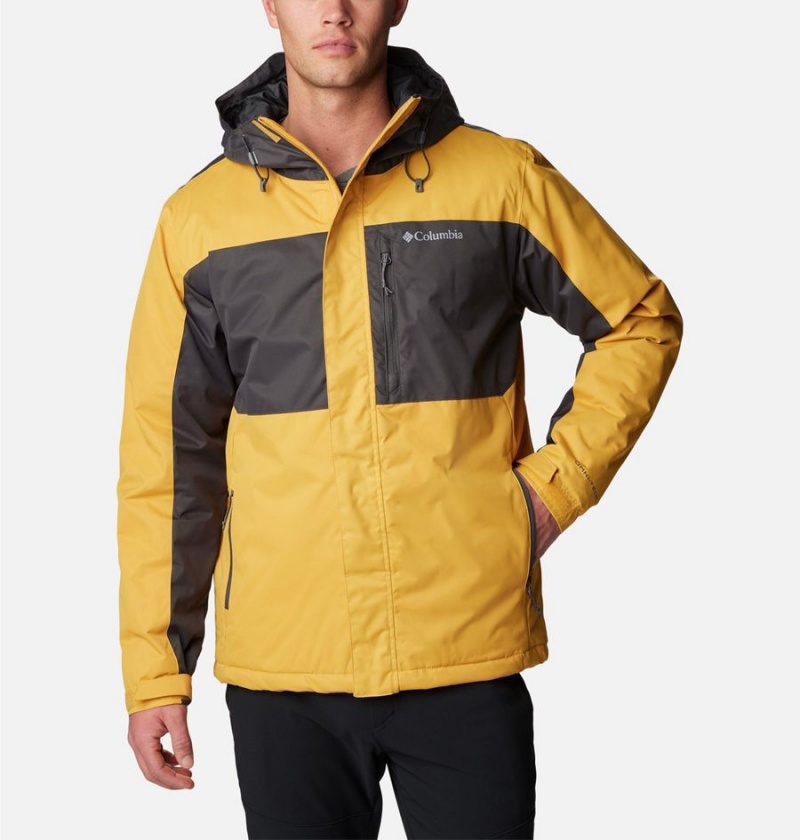 Yellow Men\'s Columbia Tipton Peak II Insulated Rain Jacket | RZDJG-7128