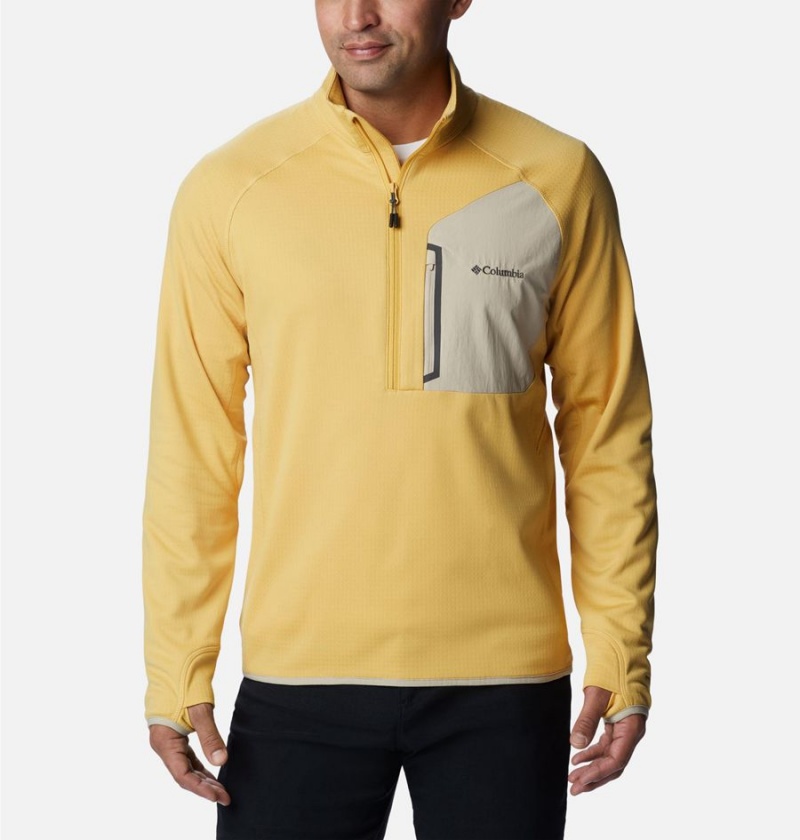 Yellow Men\'s Columbia Triple Canyon Half Zip Pullover | EMLWA-6593