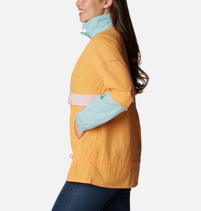 Yellow Women's Columbia Boundless Trek Anorak Windbreaker | MKGAR-3428