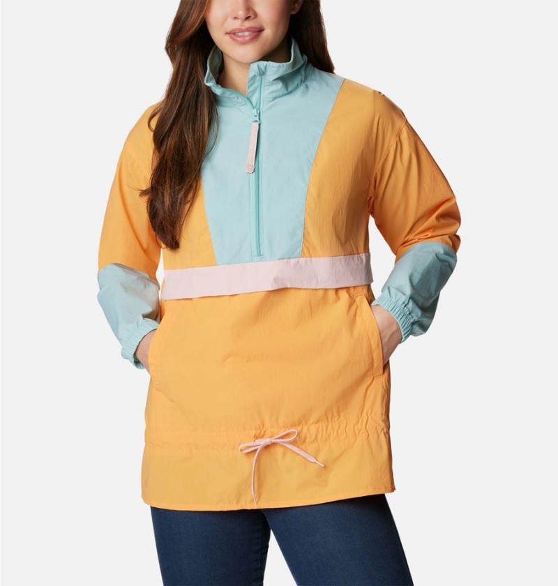 Yellow Women's Columbia Boundless Trek Anorak Windbreaker | MKGAR-3428